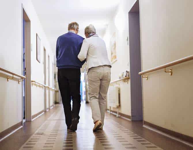 Senior couple in senior home