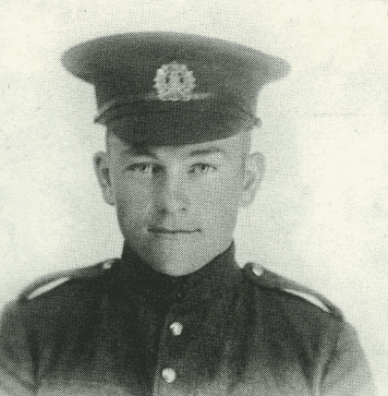 A headshot of Jimmy Olafson in his military uniform. He was almost left for dead in the First World War. 