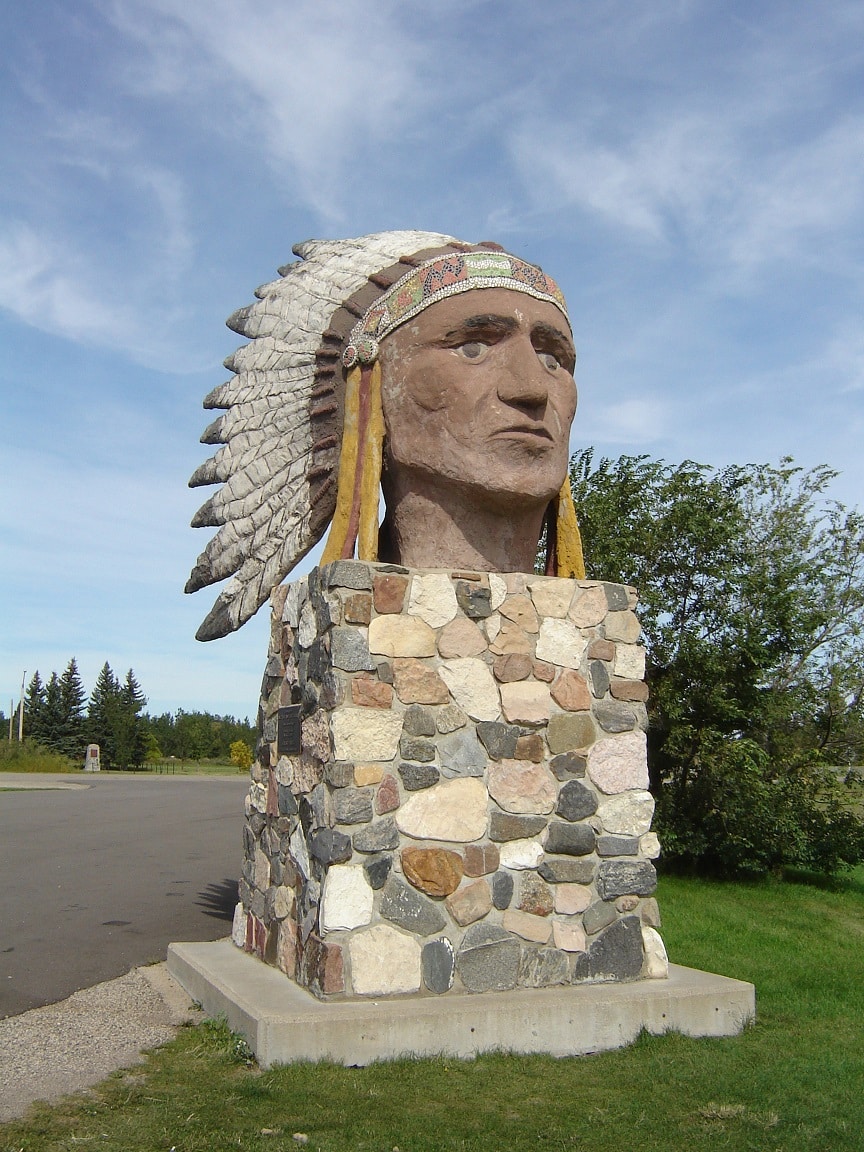 What's in a name? Indian Head statue in Indian Head, Saskatchewan.